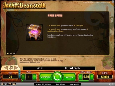 Онлайн автоматы Jack and the Beanstalk описание бесплатных игр