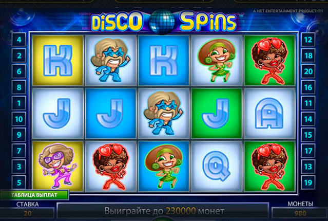Игровой автомат Disco Spins приглашает на танцы в стиле Диско